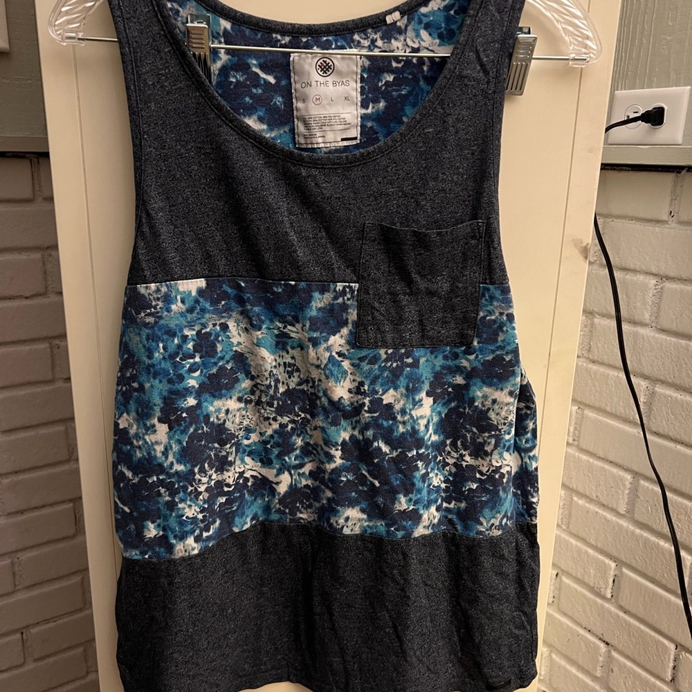 On the Byas Blue and Black Men’s Tank Top